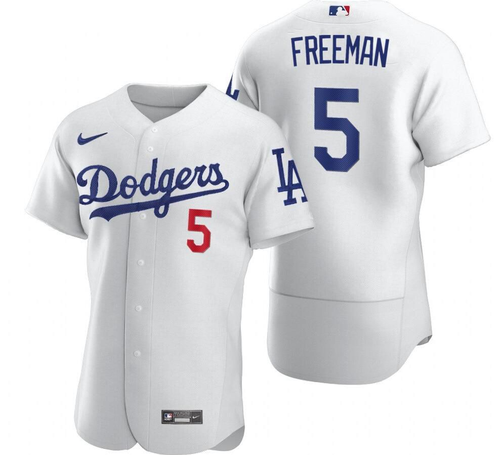 Men Los Angeles Dodgers #5 Freddie Freeman White Flex Base home 2022 MLB Jersey->los angeles dodgers->MLB Jersey